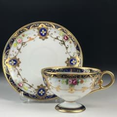 美品】オールドノリタケ 金盛り金彩 ジュエル付 ぺディスタル カップ