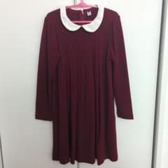 UNIQLO KIDS 長袖ワンピース ボルドー 120cm