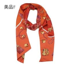 Y2145 美品 エルメス マキシ ツイリー レ・クレ 鍵 シルク スカーフ