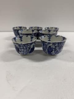 L544」長期保管品 染付 湯呑 7客 茶碗 - メルカリ