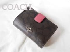 COACH 二つ折り財布 ブラウン/ピンクのサムネイル