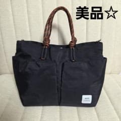 【美品】マカロニックスタイル ナイロン トートバッグ ブラックのサムネイル