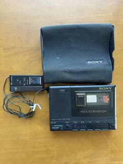 ジャンク】SONY カセットレコーダー TCM-1000A マイク・ケース付