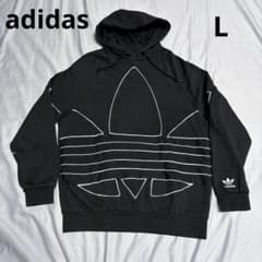 adidas スウェットパーカー トレフォイル ビッグロゴ L