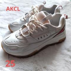 AKlllCLASSIC アキクラッシックAKCLロゴダッドスニーカー ホワイト