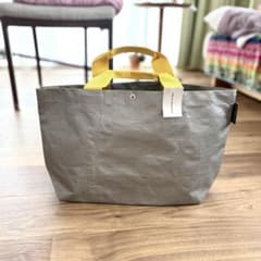Herve Chapelier トートバッグ シルバー×イエロー - メルカリ