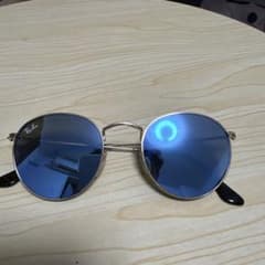 Ray-Ban レイバンRB3447 ラウンドメタル　ブルーレンズ ケースなしのサムネイル