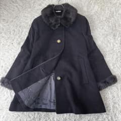 DELBA✨カシミヤ100% ロングコート　大きいサイズ　リアルファー刻印ボタン DELBA✨カシミヤ100% ロングコート 大きいサイズ リアルファー刻印