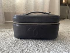 CHANEL シャネル バニティバッグ ポーチ キャビアスキン ダーク 