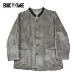 EURO VINTAGE チロリアン ジャケット コーデュロイ 太畝 ベージュ 