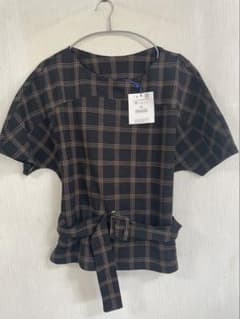 ZARA チェック柄 半袖トップス Mのサムネイル