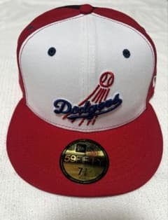 海外別注　New Era 59FIFTY ドジャース100周年 7 3/8 赤のサムネイル