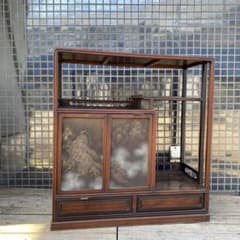 Antique lacquered display cabinet, rosewood, antique furniture, shop fixture, chest of drawers, antique art.