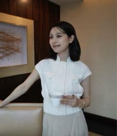 LAUBE BLANC French Sleeve Tweed Blouson - メルカリ