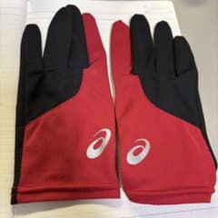 asics 陸上競技用 グローブ 手袋 レッド ブラックのサムネイル