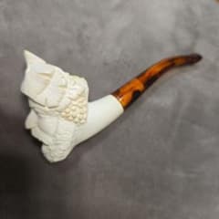 メシャムパイプ 海泡石 彫刻 人面 トルコパイプキセル 煙管 グッズ