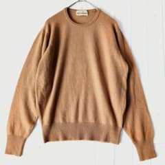 カシミヤ100% ニット 42 美品 ブラウン クルーネック セーター - メルカリ