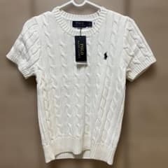 新品✨Polo Ralph Lauren 半袖 ケーブルニット S ホワイト - メルカリ