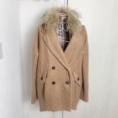 【dazzlin】ファー付きツイードコート ベージュ系｜ファー取り外し可｜美品のサムネイル