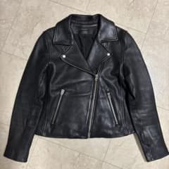 JEANASIS シープスキン ダブルライダースジャケット ラムレザー 羊革のサムネイル