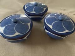 鷹好窯　蓋付き湯呑み茶碗（茶托付）3客のサムネイル