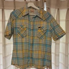 Wrangler ラングラー チェック 半袖シャツ ウエスタン 古着 イエローのサムネイル