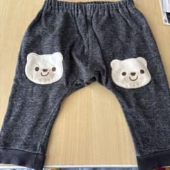 ベビーパンツ くまモチーフ グレー 95のサムネイル