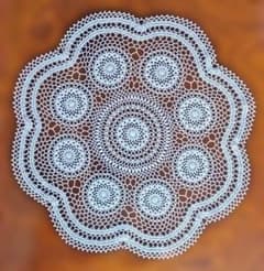 ハンドメイド】レース編み テーブルセンター 約53㎝ - メルカリ