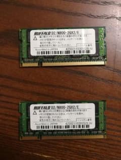 【中古】BUFFALO ノートPC用増設メモリ D2/N800-2GX2/Eのサムネイル