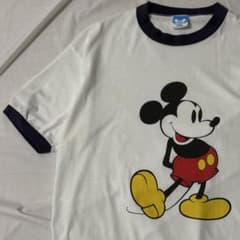 【定番】Disney mickey リンガーt 80s usa製のサムネイル