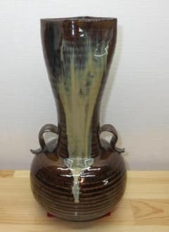 送料込【逢絢亭】茶道具 花入 高取焼 下蕪 笹耳 口四方 高取八仙 共