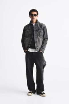 ZARA デニムジャケット　Gジャン　今期　ザラ　グレーのサムネイル