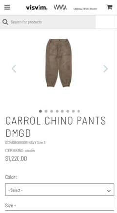 visvim CARROL CHINO PANTS DMGD - メルカリ