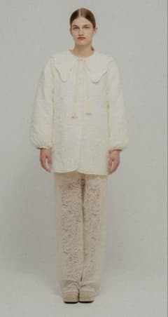 ⭐︎ 新品eaphi JACQUARD BIG COLLAR HARF COAT - メルカリ