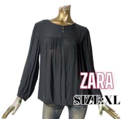 ZARA BASIC ブラック長袖シャツ XLのサムネイル