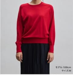ソージュ 1回着用　ウールハイゲージドルマンスリーブプルオーバー　レッド　M ソージュ 1回着用 ウールハイゲージドルマンスリーブプルオーバー