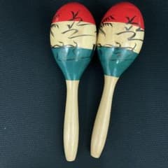 木製 マラカス 2本セット トロピカルデザインのサムネイル