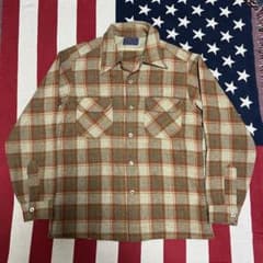 好配色USA製 70s ペンドルトン ウールシャツ オンブレ ボックス