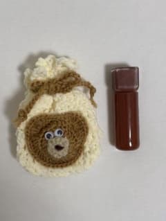 ハンドメイド かぎ針編み 巾着袋 くま アイボリーのサムネイル