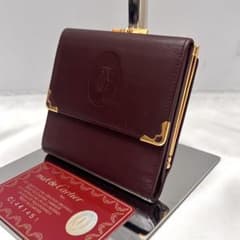 ◇Gカード付き美品◇カルティエ マストライン コンパクト財布 ボルドー