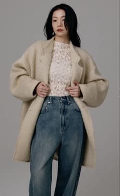 今期完売商品】louren shaggy half coat beige - メルカリ