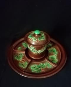 逸品 珍品 安藤七宝B 銅製 槌起七宝 盆 小物入れ 銘々皿 和骨董 