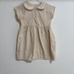 ベージュ 襟付き 半袖ドレスのサムネイル