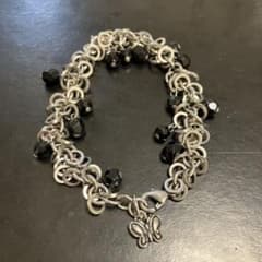 ANNA SUI Bracelet with Butterfly Charm and Black Beads