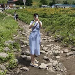 ギンガムチェック ノースリーブ ロングワンピースのサムネイル