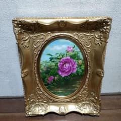 真作油絵 一水会準会員 豊田満春「牡丹」F3号 豪華額装 華やかで品格のある一品 真作油絵 一水会準会員 豊田満春「牡丹」F3号 豪華額装 華やかで品格の