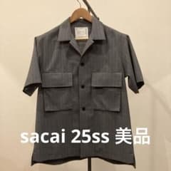 sacai 25ss 美品　ストライプ半袖シャツ sacai 25ss 美品 ストライプ半袖シャツ - メルカリ