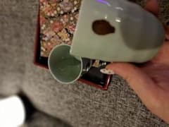 【美品】たち吉 湯呑 2客 橘吉 青磁色 茶器 ペア 夫婦湯呑みのサムネイル
