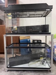ガラス水槽セット 90cm✖️2 フレーム付きのサムネイル