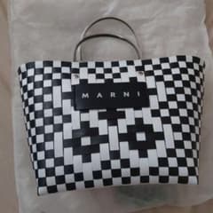 MARNI チェック柄 かごバッグ ストーンホワイト - メルカリ